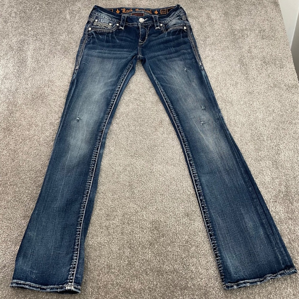 Rock Revival Jeans Womens 30 Y2K Bootcut Rhian Embellished (Size Tag 27)